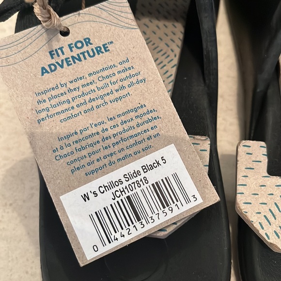 Chaco NWT Chili’s Slide Size 5 Black adjustable flat - Picture 3 of 7